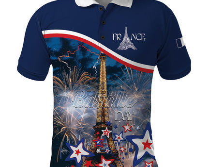 Personalized France Bastille Day Polo Shirt Fete Nationale du 14 juillet