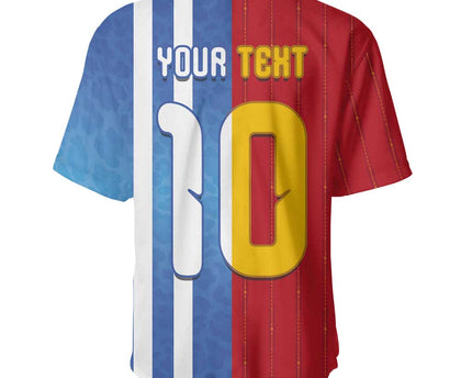Custom Argentina and Spain Football Mashup Baseball Jersey Final