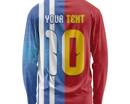 Custom Argentina and Spain Football Mashup Long Sleeve Shirt Final