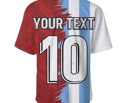 Half Argentina and Half Spain Football Baseball Jersey Grunge Style