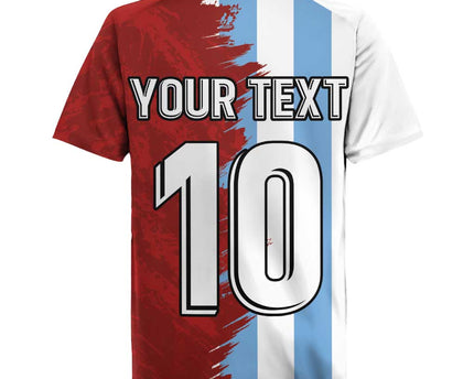 Half Argentina and Half Spain Football Rugby Jersey Grunge Style