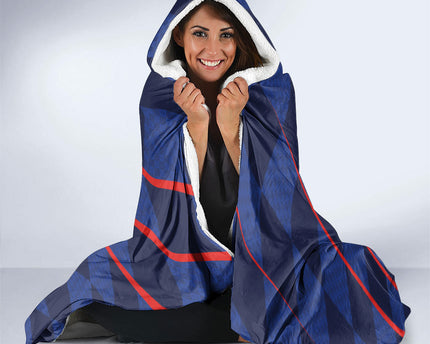 Croatia Football Hooded Blanket Glagolitic Script Checkerboard Sporty Style Away Color