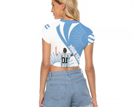 Argentina La Albiceleste Custom Raglan Cropped T Shirt Vamos Argentina