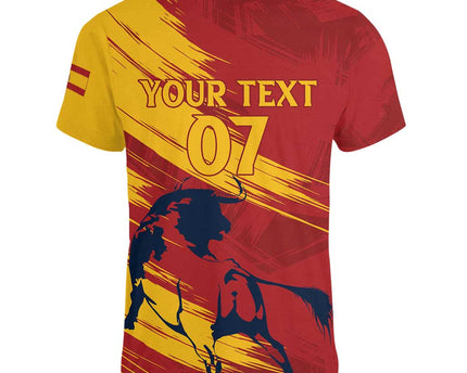 Spain La Furia Roja Custom Women V-Neck T-Shirt 2024 Tetracampeon Espana