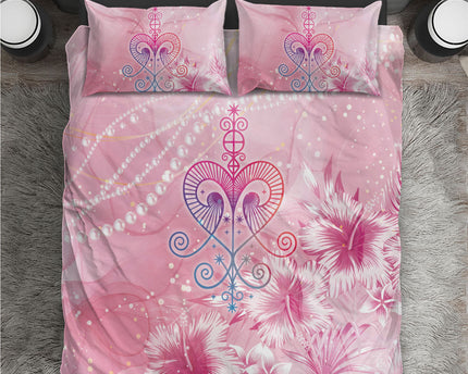 Afro Vodou Erzulie Freda Bedding Set Hibiscus & Pearls