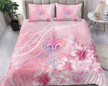 Afro Vodou Erzulie Freda Bedding Set Hibiscus & Pearls