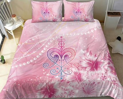 Afro Vodou Erzulie Freda Bedding Set Hibiscus & Pearls