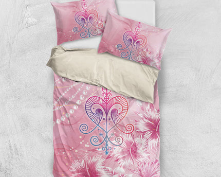 Afro Vodou Erzulie Freda Bedding Set Hibiscus & Pearls