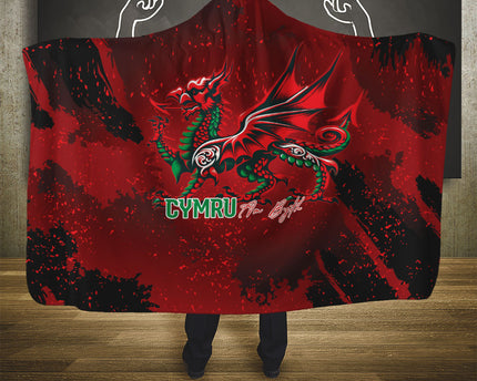 Wales Rugby National Heritage Hooded Blanket Red Dragon Inspired Edition