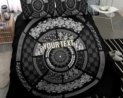 Italy Rugby Concept Custom Bedding Set Black and White Mandala Inspired