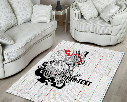 Japan Rugby National Heritage Custom Area Rug Traditional Sashiko Inspired
