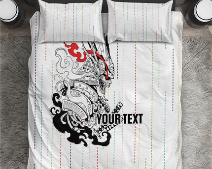 Japan Rugby National Heritage Custom Bedding Set Traditional Sashiko Inspired