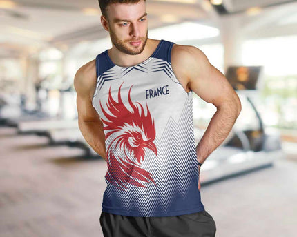 Custom France Rugby Men Tank Top Summer Paris