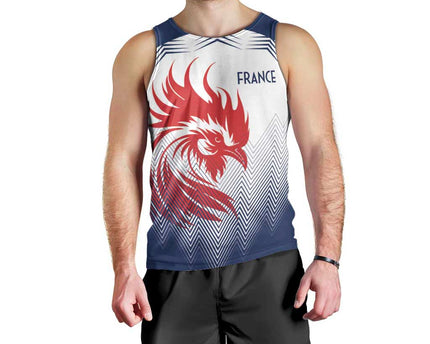 Custom France Rugby Men Tank Top Summer Paris
