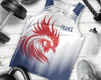Custom France Rugby Men Tank Top Summer Paris