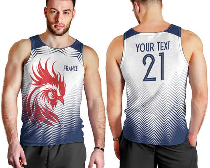 Custom France Rugby Men Tank Top Summer Paris