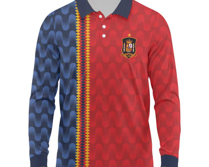 World Football 2026 Spain Custom Long Sleeve Polo Shirt Vamos a Espana