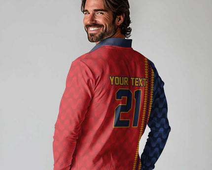 World Football 2026 Spain Custom Long Sleeve Polo Shirt Vamos a Espana