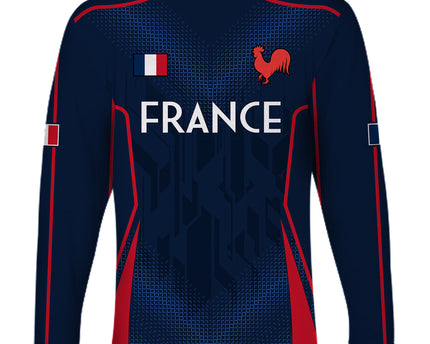 France Rugby Long Sleeve Shirt Allez Les Bleus Go World Cup