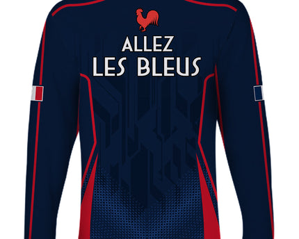 France Rugby Long Sleeve Shirt Allez Les Bleus Go World Cup