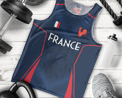 France Rugby Men Tank Top Allez Les Bleus Go World Cup