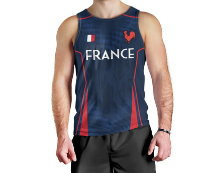 France Rugby Men Tank Top Allez Les Bleus Go World Cup