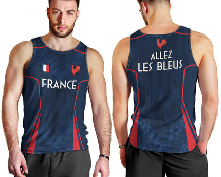 France Rugby Men Tank Top Allez Les Bleus Go World Cup