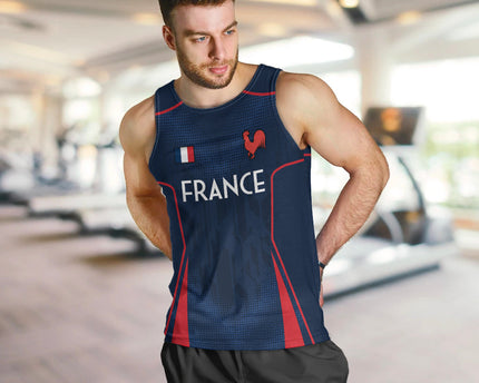France Rugby Men Tank Top Allez Les Bleus Go World Cup