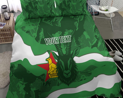Custom Zimbabwe Rugby 2026 Bedding Set Go Sables Sporty Grunge Style