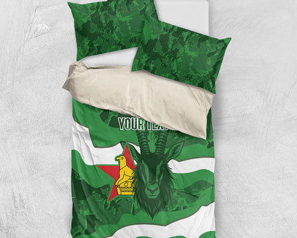 Custom Zimbabwe Rugby 2026 Bedding Set Go Sables Sporty Grunge Style