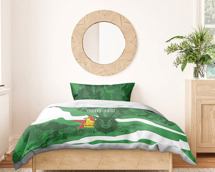 Custom Zimbabwe Rugby 2026 Bedding Set Go Sables Sporty Grunge Style