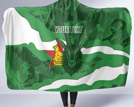 Custom Zimbabwe Rugby 2026 Hooded Blanket Go Sables Sporty Grunge Style