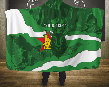 Custom Zimbabwe Rugby 2026 Hooded Blanket Go Sables Sporty Grunge Style