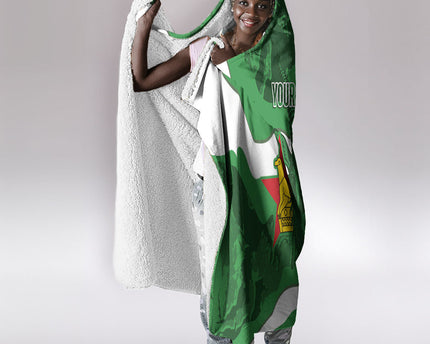 Custom Zimbabwe Rugby 2026 Hooded Blanket Go Sables Sporty Grunge Style