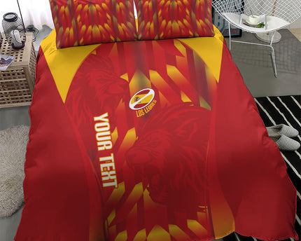 Custom Spain Rugby 2026 Bedding Set Vamos Los Leones Red Version