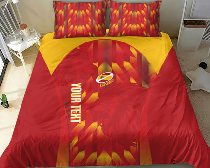 Custom Spain Rugby 2026 Bedding Set Vamos Los Leones Red Version