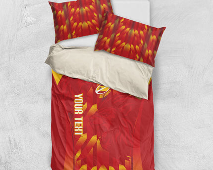 Custom Spain Rugby 2026 Bedding Set Vamos Los Leones Red Version
