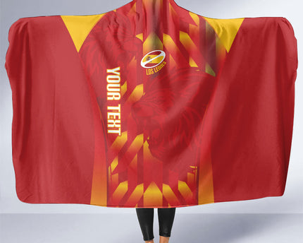 Custom Spain Rugby 2026 Hooded Blanket Vamos Los Leones Red Version