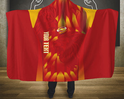 Custom Spain Rugby 2026 Hooded Blanket Vamos Los Leones Red Version