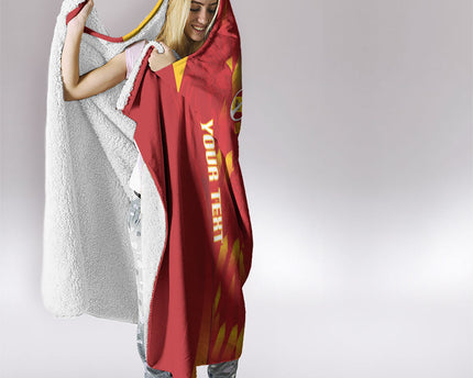 Custom Spain Rugby 2026 Hooded Blanket Vamos Los Leones Red Version