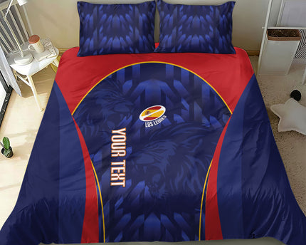 Custom Spain Rugby 2026 Bedding Set Vamos Los Leones Blue Version
