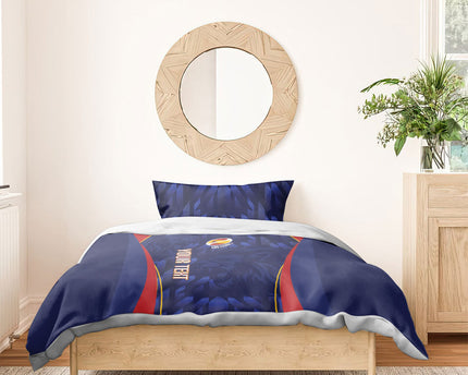 Custom Spain Rugby 2026 Bedding Set Vamos Los Leones Blue Version