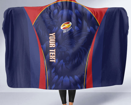 Custom Spain Rugby 2026 Hooded Blanket Vamos Los Leones Blue Version