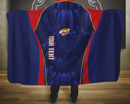 Custom Spain Rugby 2026 Hooded Blanket Vamos Los Leones Blue Version