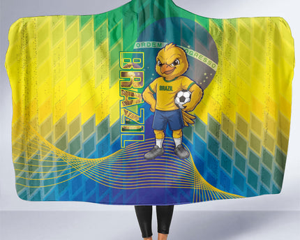 Brazil Football 2026 Hooded Blanket Canarinho Mascot Bate no Peito