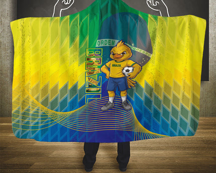 Brazil Football 2026 Hooded Blanket Canarinho Mascot Bate no Peito