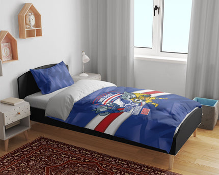 Cabo Verde Football 2026 Bedding Set Forca Tubaroes Azuis