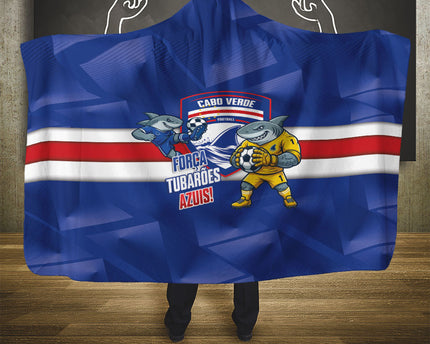 Cabo Verde Football 2026 Hooded Blanket Forca Tubaroes Azuis
