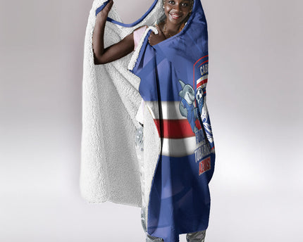 Cabo Verde Football 2026 Hooded Blanket Forca Tubaroes Azuis