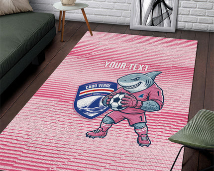 Cabo Verde Football 2026 Custom Area Rug Tubaroes Azuis Goalkeeper Pink Jersey